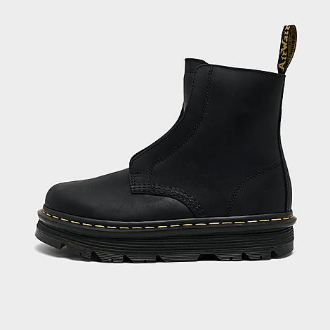 Dr. Martens Women's Zebzag Leather Laceless Slip-On Boots in Black Wyoming Size: 5.0 | Finish Line (US)