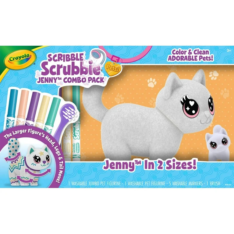 Crayola Scribble Scrubbie Pets, Jenny Combo Pack, 1 Jumbo Pet & 1 Standard Pet, Kids Toy, Cat Fig... | Walmart (US)