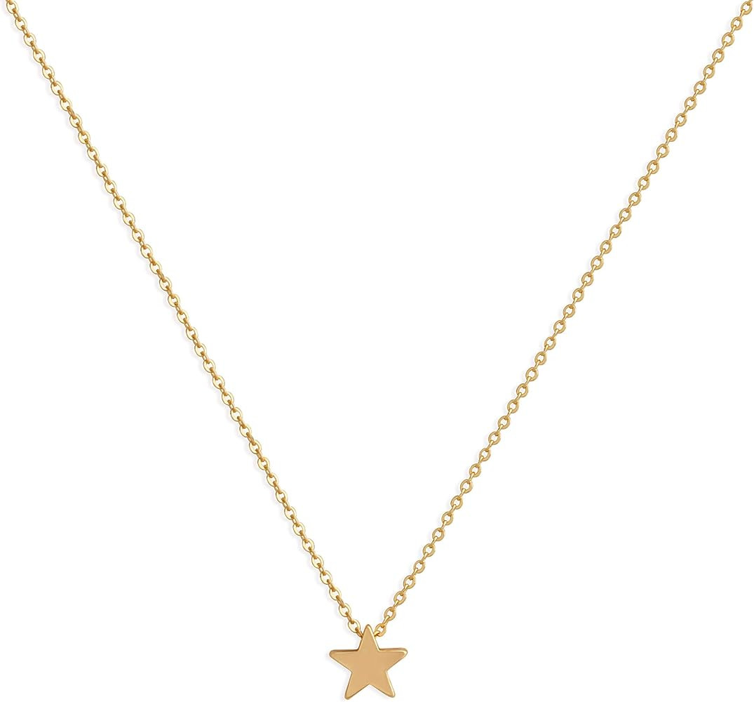 Valloey Moon Necklace, 14k Gold Plated Crescent Necklace, Simple Necklace Moon Jewelry Delicate M... | Amazon (US)