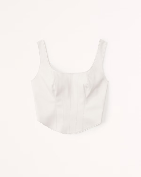 Vegan Leather Corset Scoopneck Top | Abercrombie & Fitch (US)