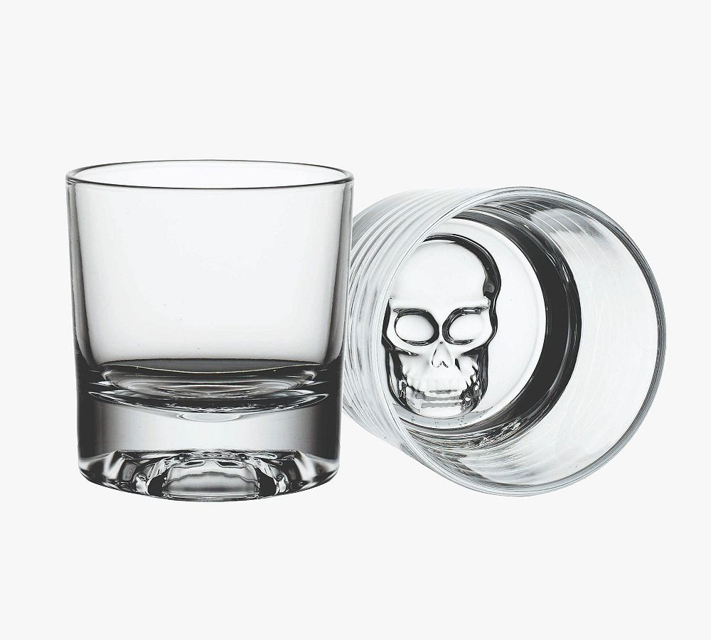 Skull Embossed Double Old-Fashioned, Set of 2 | Pottery Barn (US)