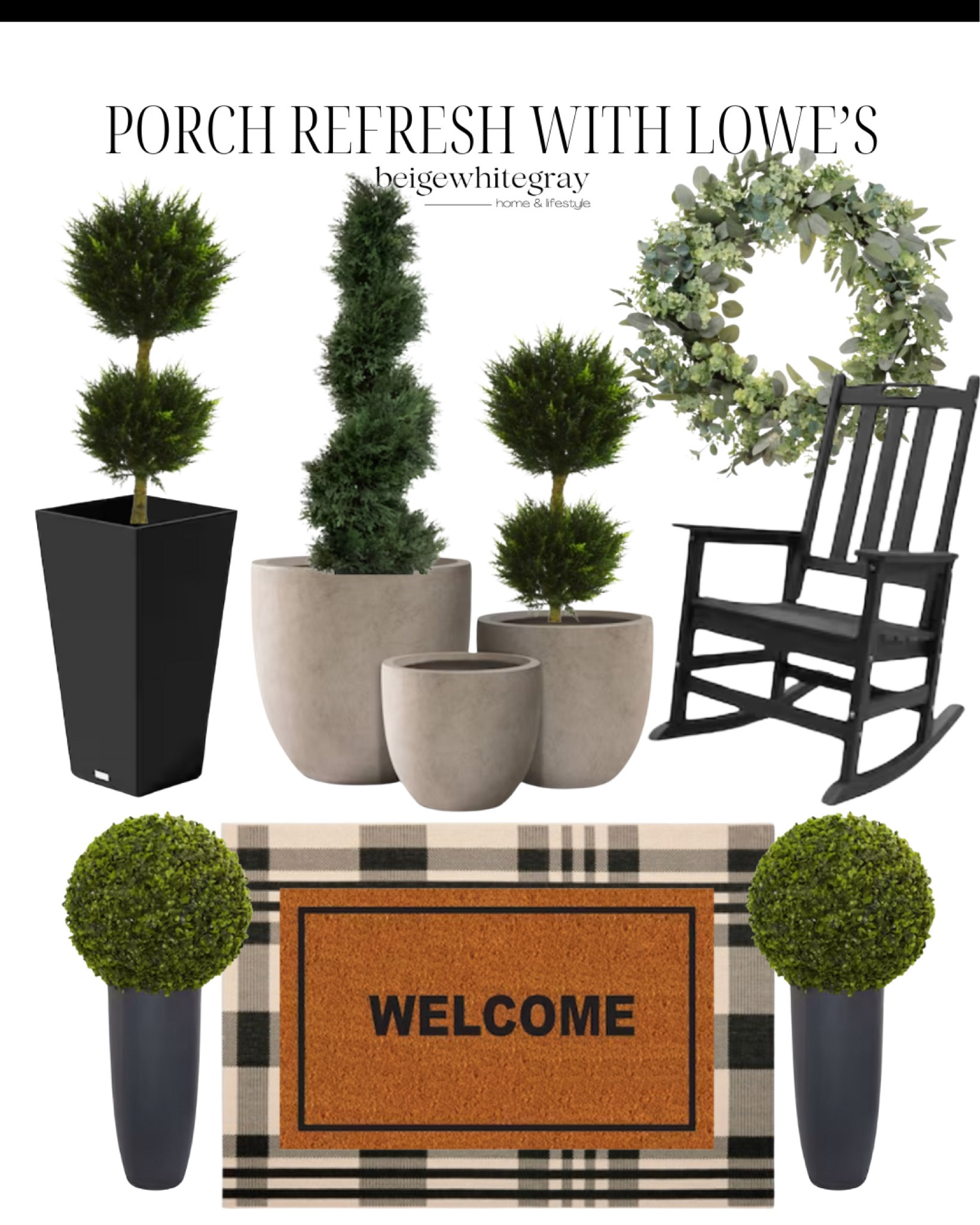 #ad It’s that time of year to refresh your porch! One of my favorite things to do for spring and welcoming your guests. From a new stack of outdoor mats, to beautiful planters and faux greenery. I also included a beautiful 30” wreath to make a statement. And don’t forget the rocking chairs for those cool spring evenings. Find it all at Lowe’s. #LowesPartner
@loweshomeimprovement

#LTKhome #LTKstyletip #LTKSeasonal