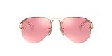 Ray-Ban RB3449 Aviator Sunglasses, Gold/Pink Mirror, 59 mm | Amazon (US)