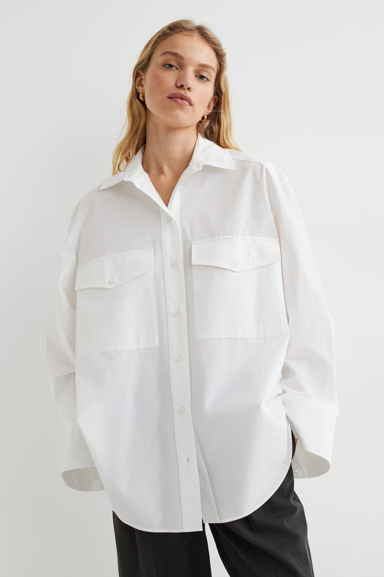 Oversized cotton shirt | H&M (UK, MY, IN, SG, PH, TW, HK)