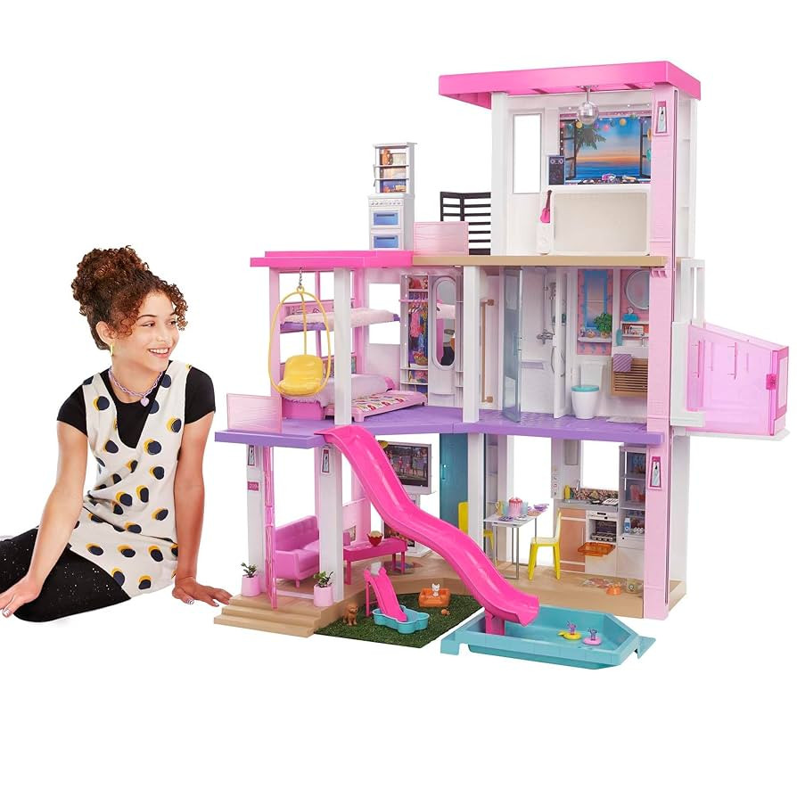 Barbie Dreamhouse (3.75-ft) 3-Story Dollhouse Playset with Pool & Slide, Party Room, Elevator, Pu... | Amazon (CA)