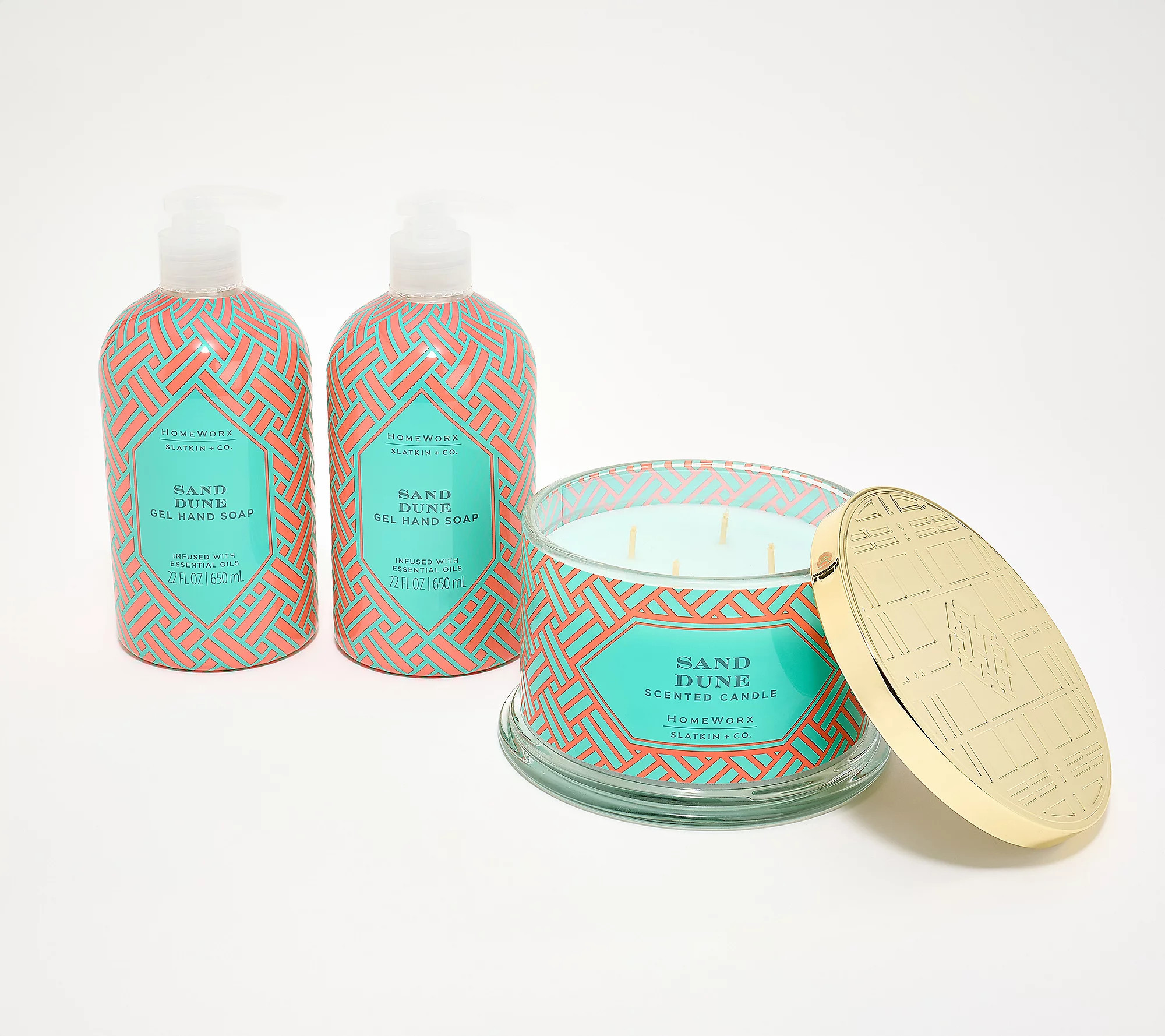 HomeWorx by Slatkin + Co. Sand Dune Candle & S/2 Soaps | QVC