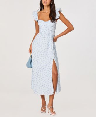 Women's Wedelia Eyelet Corset Midi Dress | Macy's