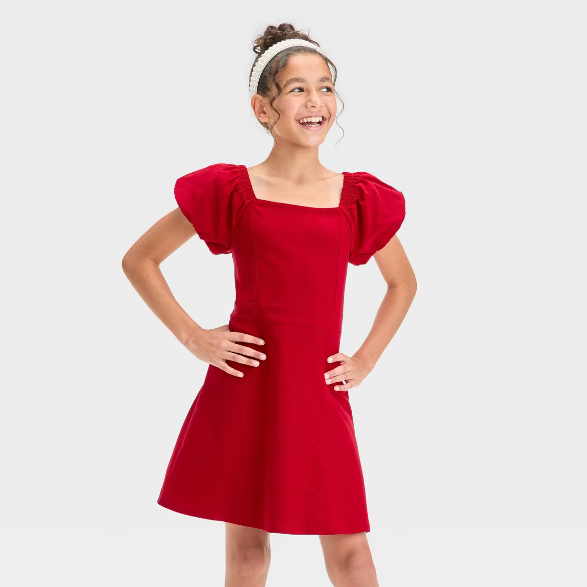 Girls' Short Sleeve Puff F&F Dress - art class™ | Target