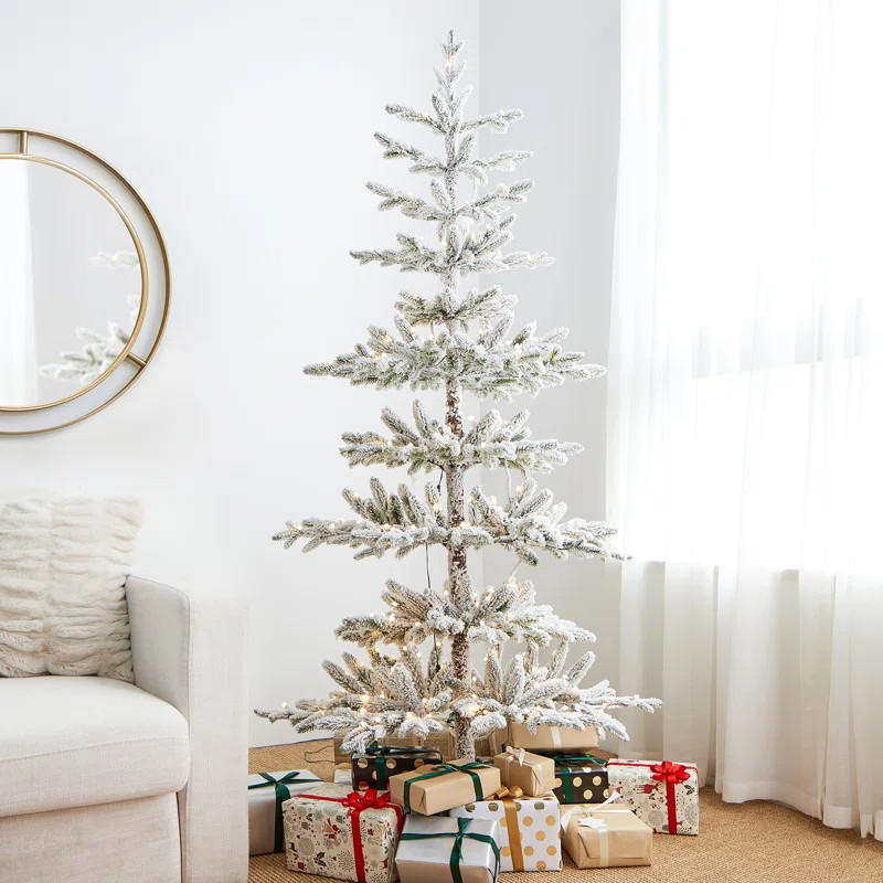 Johvan Slender Green Most Realistic Pine Christmas Tree with LED Lights | Wayfair North America