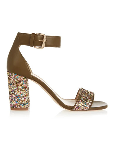 Collection glittered leather sandals | NET-A-PORTER (US)