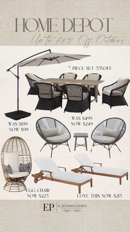Sale alert up to 60% off 
Outdoor dining set
Conversational set
Lounge chairs
Egg chair
Outdoor umbrella 

#LTKhome #LTKsalealert