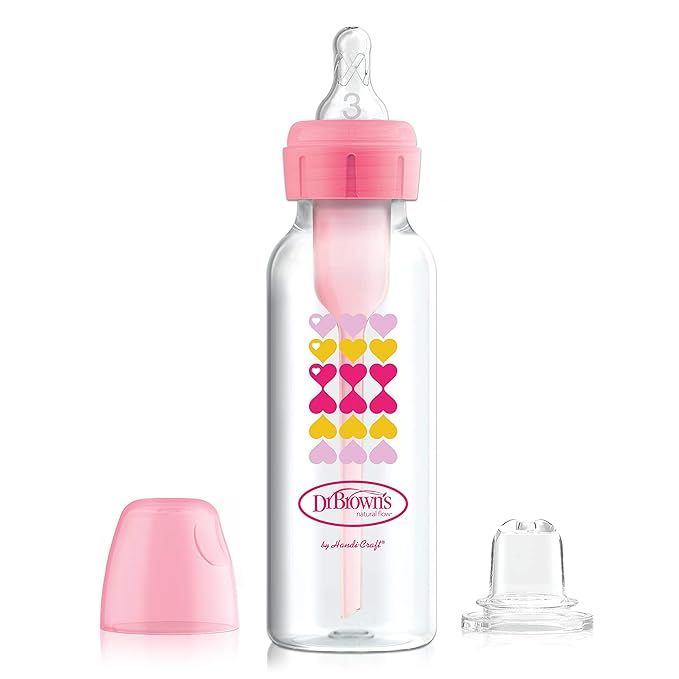 Dr. Brown's Options+ Anti-Colic Baby Bottle to Sippy Bottle Starter Kit - Pink - 8oz - 6m+ | Amazon (US)