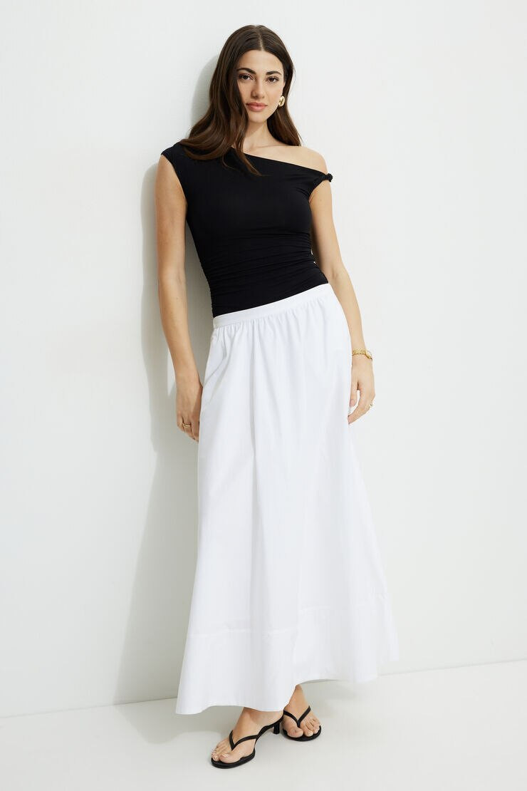 Lily Voluminous Poplin Maxi Skirt | Dynamite Clothing