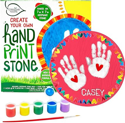 Creative Roots Handprint Stepping Stone, Includes 7-Inch Ceramic Stepping Stone & 6 Vibrant Paint... | Amazon (CA)