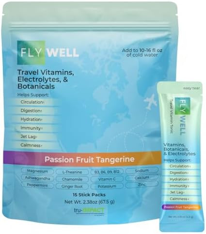 Travel Vitamin Tonic for Flight, Jet Lag, Hydration, Circulation, Digestion & Immune Support, Pro... | Amazon (US)