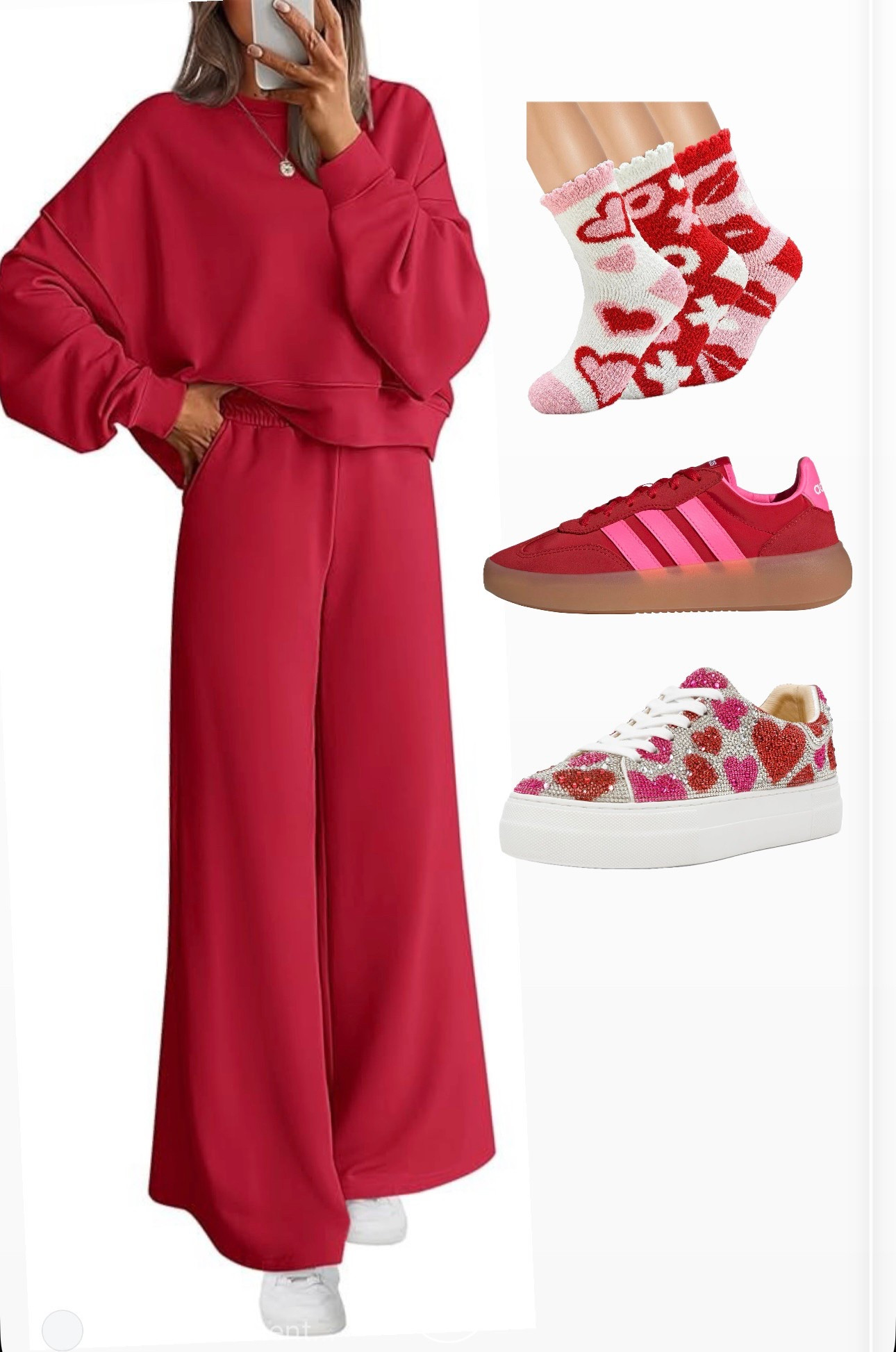 This is completely my valentine vibe! An outfit you can wear more than just once a year. And then make it festive with either heart socks or heart shoes!! 
#valentine #valentinevibes #valentineoutfit

#LTKmomlife #LTKActive #LTKTravel
