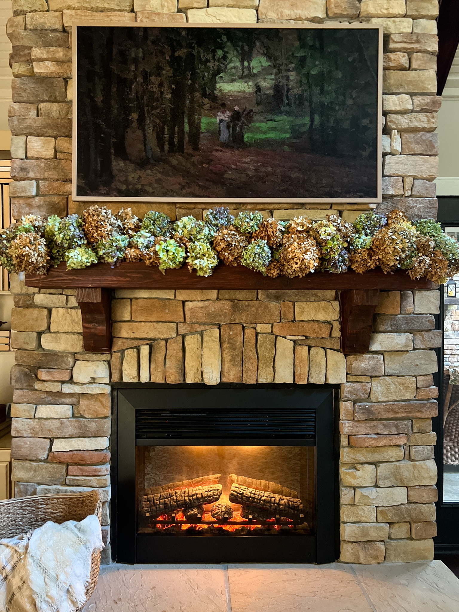 My Hydrangea mantle garland
If you don’t have hydrangeas in your garden you can always make this using faux hydrangeas. I’ve found some that look stinking’ real for you  

#LTKHome #LTKSeasonal