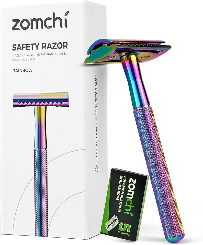 ZOMCHI Double Edge Safety Razor with 5 Safety Razor Blades, Women & Men’s Safety Shaving Razor,... | Amazon (US)