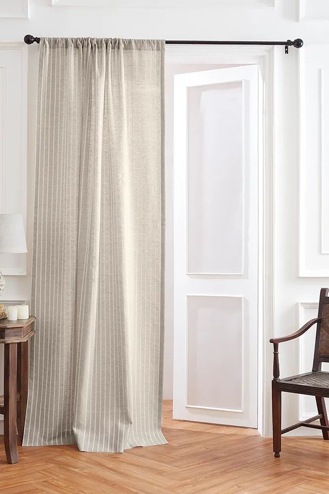 Solino Home Linen Sheer Curtain – 52 x 96 Inch Celista Natural – Rod Pocket Window Panel – ... | Amazon (US)