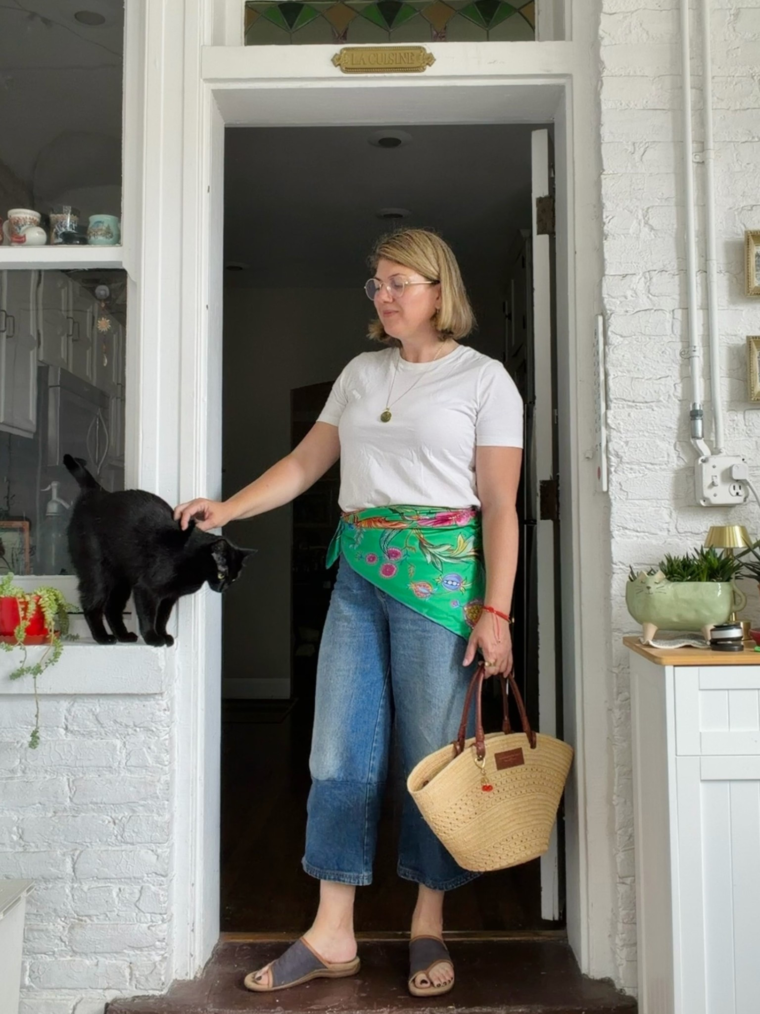 I went through about five different outfits today before landing here. There are days when nothing looks out feels right, it was one of those.. but when I added the scarf, it clicked like “Okay, there I am.”

#LTKootd #LTKOver40 #LTKMidsize