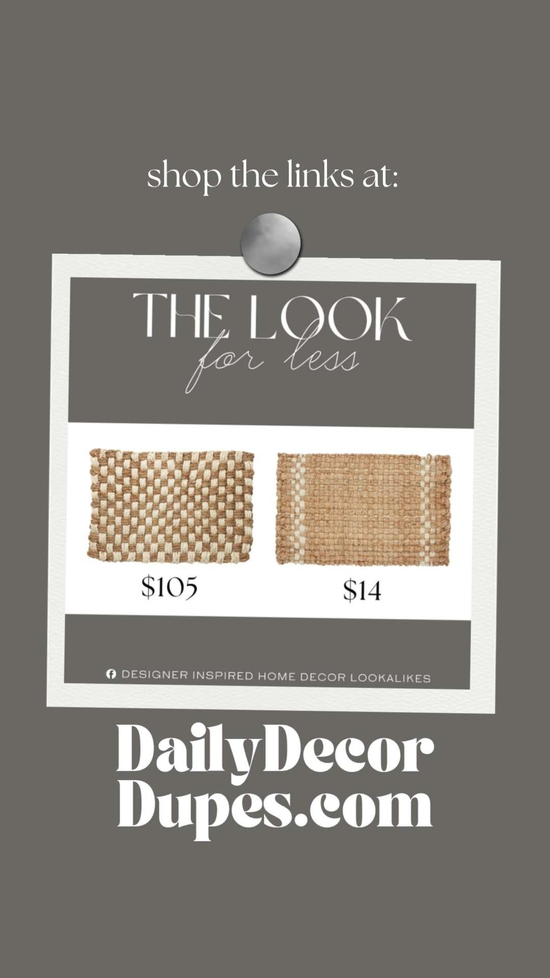 Inspired by McGee & Co Checker Jute Doormat. Modern Farmhouse Doormat. Coastal Entryway Mat. Woven Natural Fiber Doormat. Textured Jute Entry Rug. Outdoor Front Door Mat. Natural Woven Doormat. Affordable Entryway Rug. 

Home more affordable option find copy cat similar look for less budget friendly affordable cheap cheaper beautiful pretty. Clearance sale coupon code discount code promo code luxury lookalike look a like Inspo inspiration inspired by idea ideas Love like these? I share multiple every day in my FB group.
#mcgeeandcoinspired #doormat #jutedoormat #entrywayinspo #wovenjutemat #outdoordoormat #checkerdoormat #frontdoordecor 

 #LTKSeasonal #LTKHome