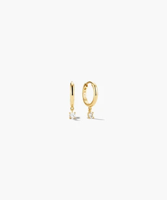 Round Lab Grown Sapphire Hoops | Mejuri Fine Crew
