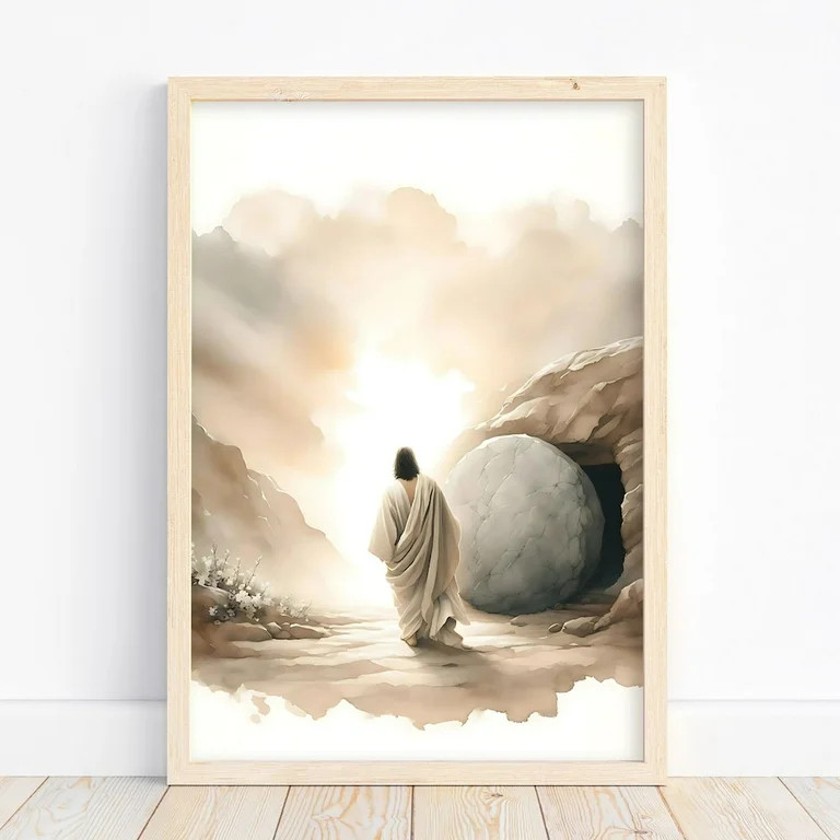 He Is Risen Wall Art Print, Watercolor Style Jesus Painting Easter Scripture Art Jesus Resurrecti... | Walmart (US)