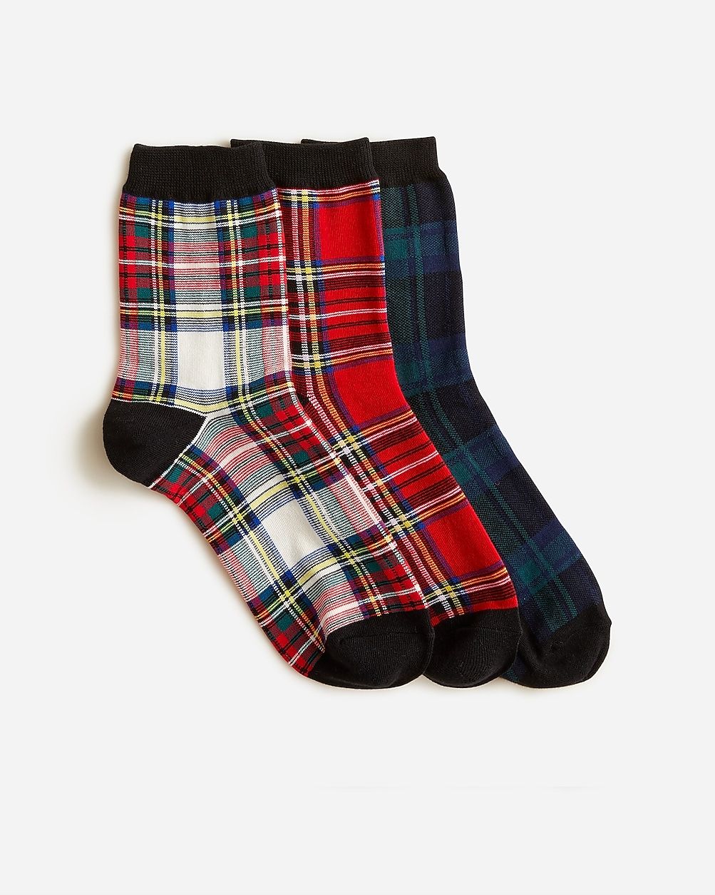 Tartan bootie socks three-pack | J.Crew US