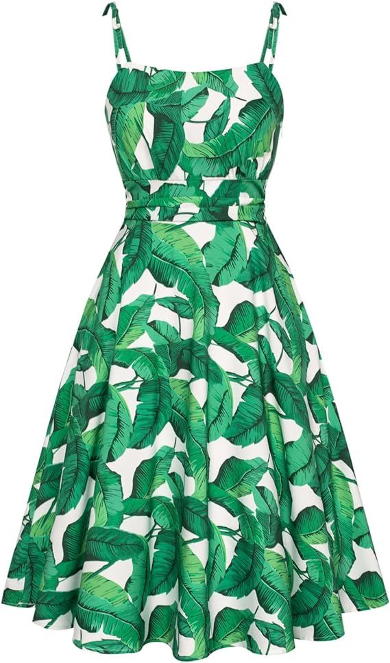 Belle Poque 2024 Summer Dresses for Women Spaghetti Strap Midi Sun Dress Cute Casual Dress with P... | Amazon (US)
