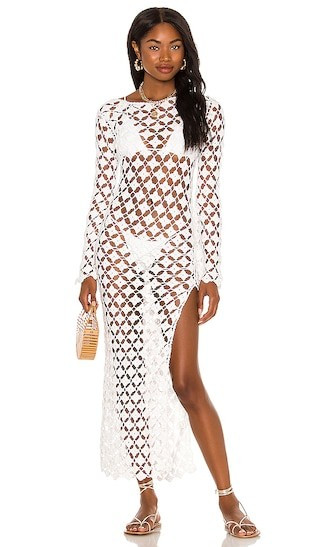 Tularosa Arella Midi Dress in White. - size L | Revolve Clothing (Global)