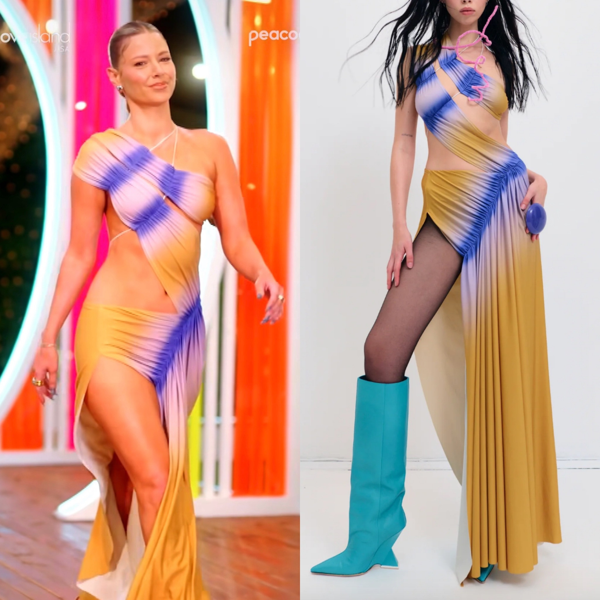 Ariana Madix’s Tie Dye Cutout Dress on Love Island is by Far-Ash 📸= @loveislandusa Styling= @emilymen