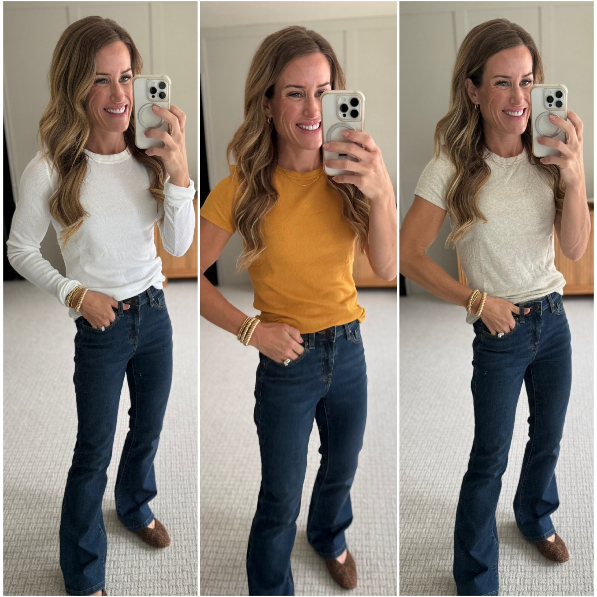 Basic long sleeve and short sleeve tees are our go-to for layering during the fall! Deals are live now 10/5-10/11! #WalmartPartner @Walmart