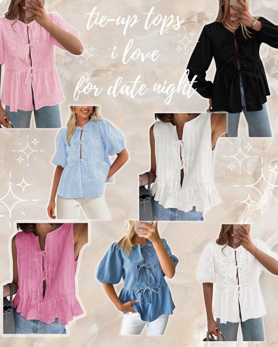Cutie little tie-up date night tops!