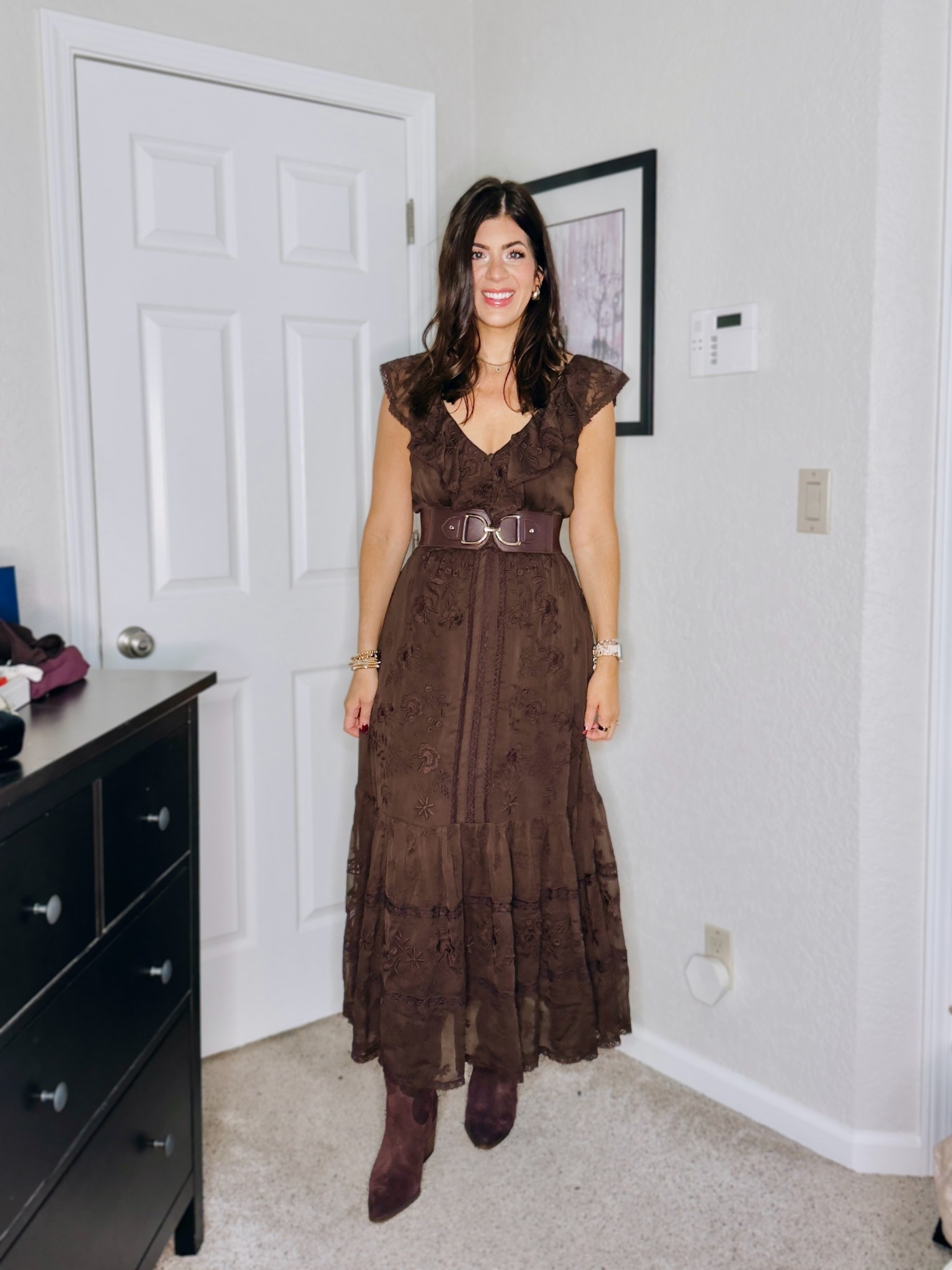 What I wore for family photos
In a medium tall dress but could do a regular length 
In a medium belt
10 wide calf boot 

#LTKTall #LTKOver40 #LTKMidsize