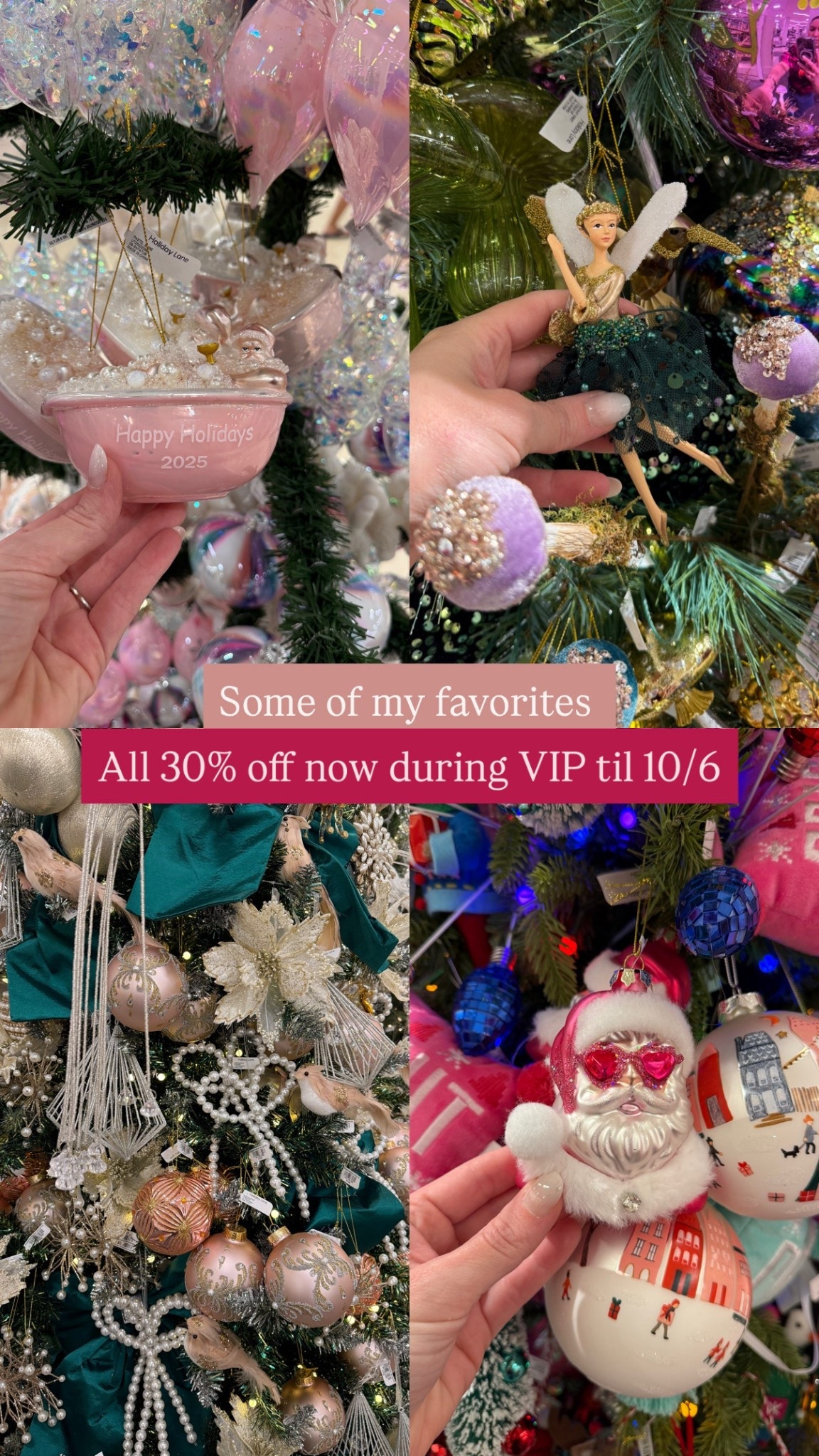 Macys Christmas ornaments 30% off during VIP sale 🩷

Christmas tree, ornaments, pastels, fairies, enchanted 

#LTKHome #LTKSeasonal