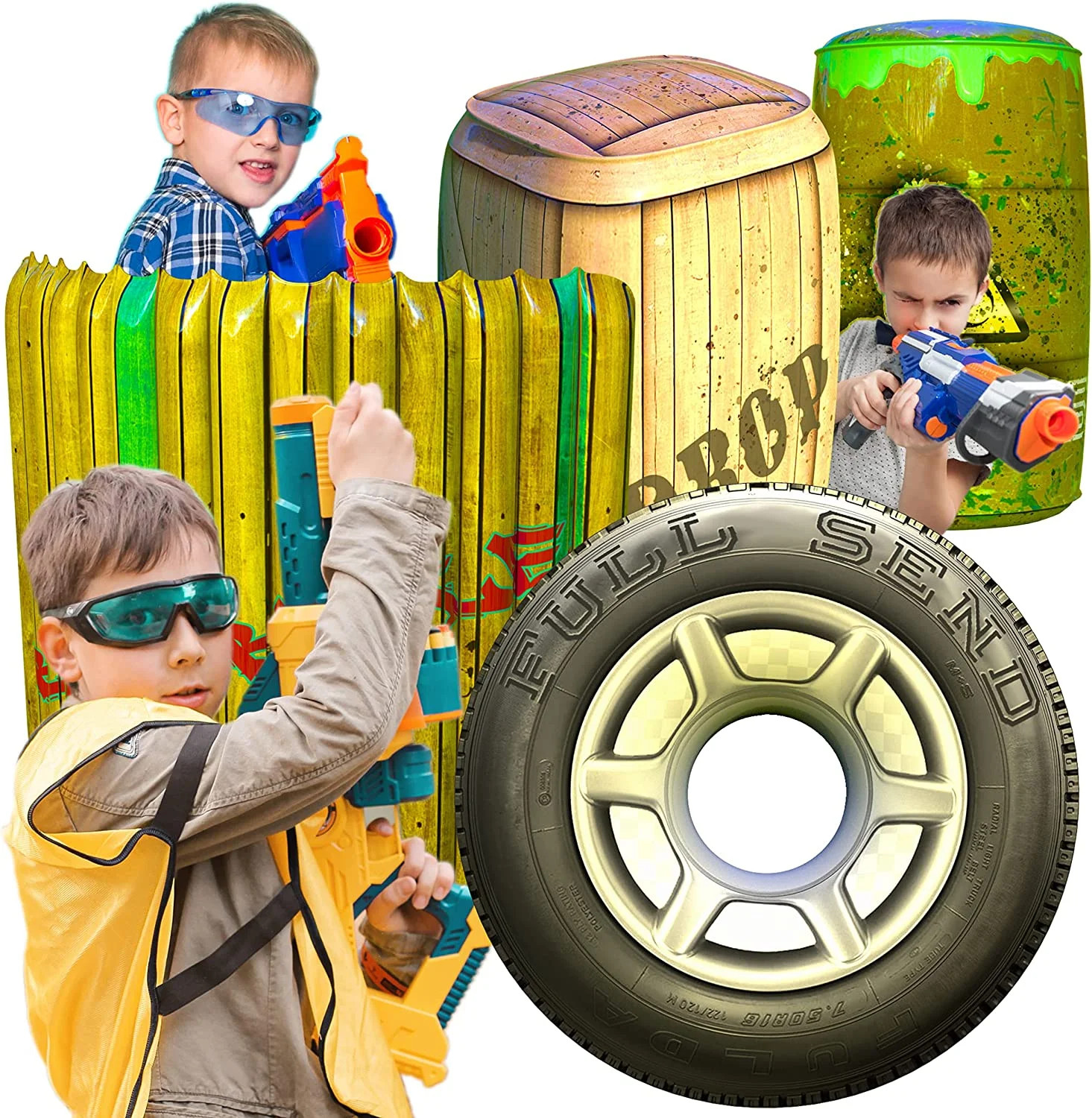 Skywin Bunkers for Nerf - Easy Set Up Inflatables for Kids Party - for Nerf Battle Obstacles Grea... | Walmart (US)