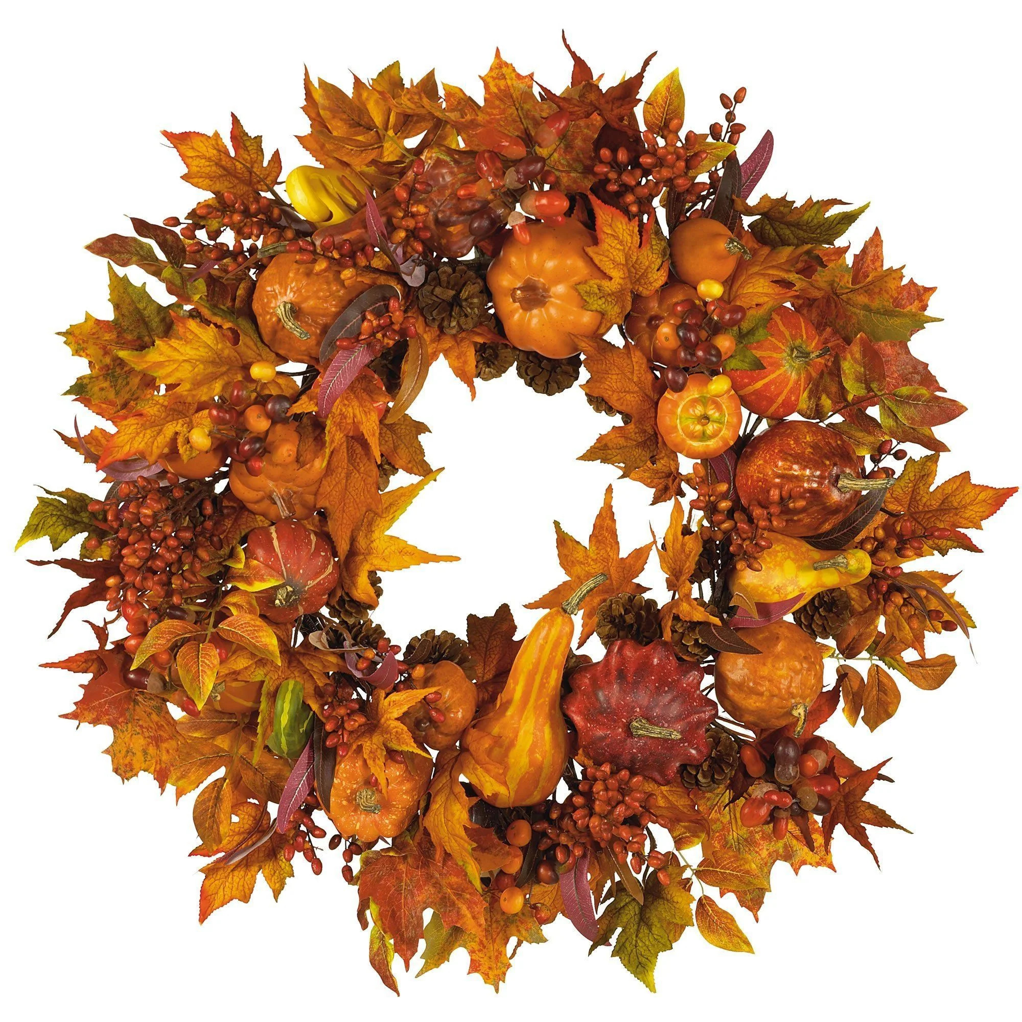 28" Harvest Wreath | Nearly Natural" | Nearly Natural