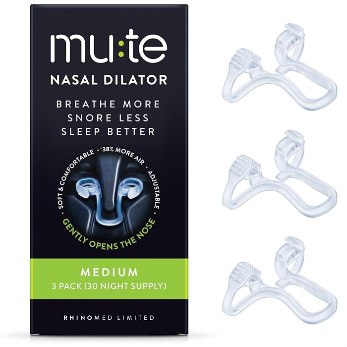 Mute Nasal Dilator Snoring Solution | Medium 3 Pack | Snore Less & Sleep Better | Nasal Strip Alt... | Amazon (US)