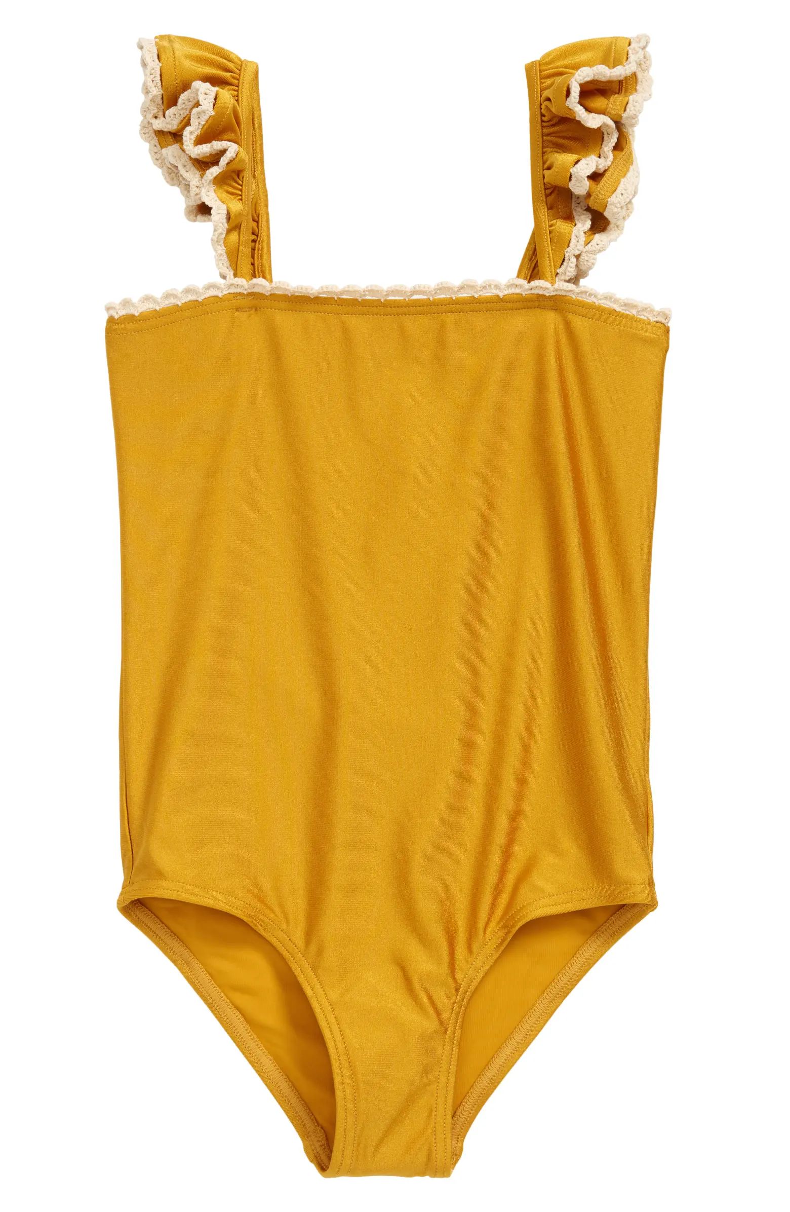 Kids' Pattie Ruffle Strap One-Piece Swimsuit | Nordstrom