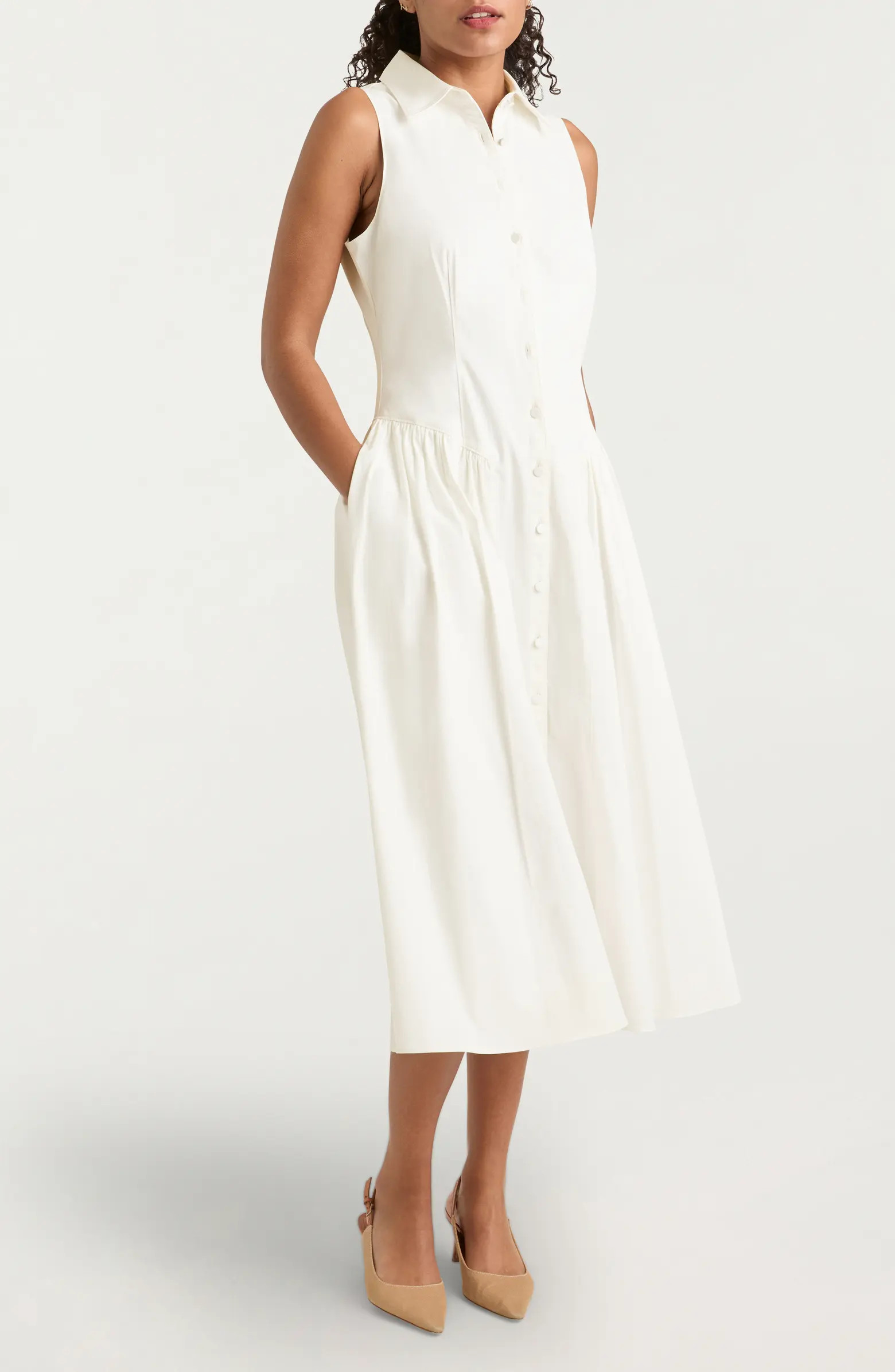 Cinq à Sept Losey Sleeveless Shirtdress | Nordstromrack | Nordstrom Rack