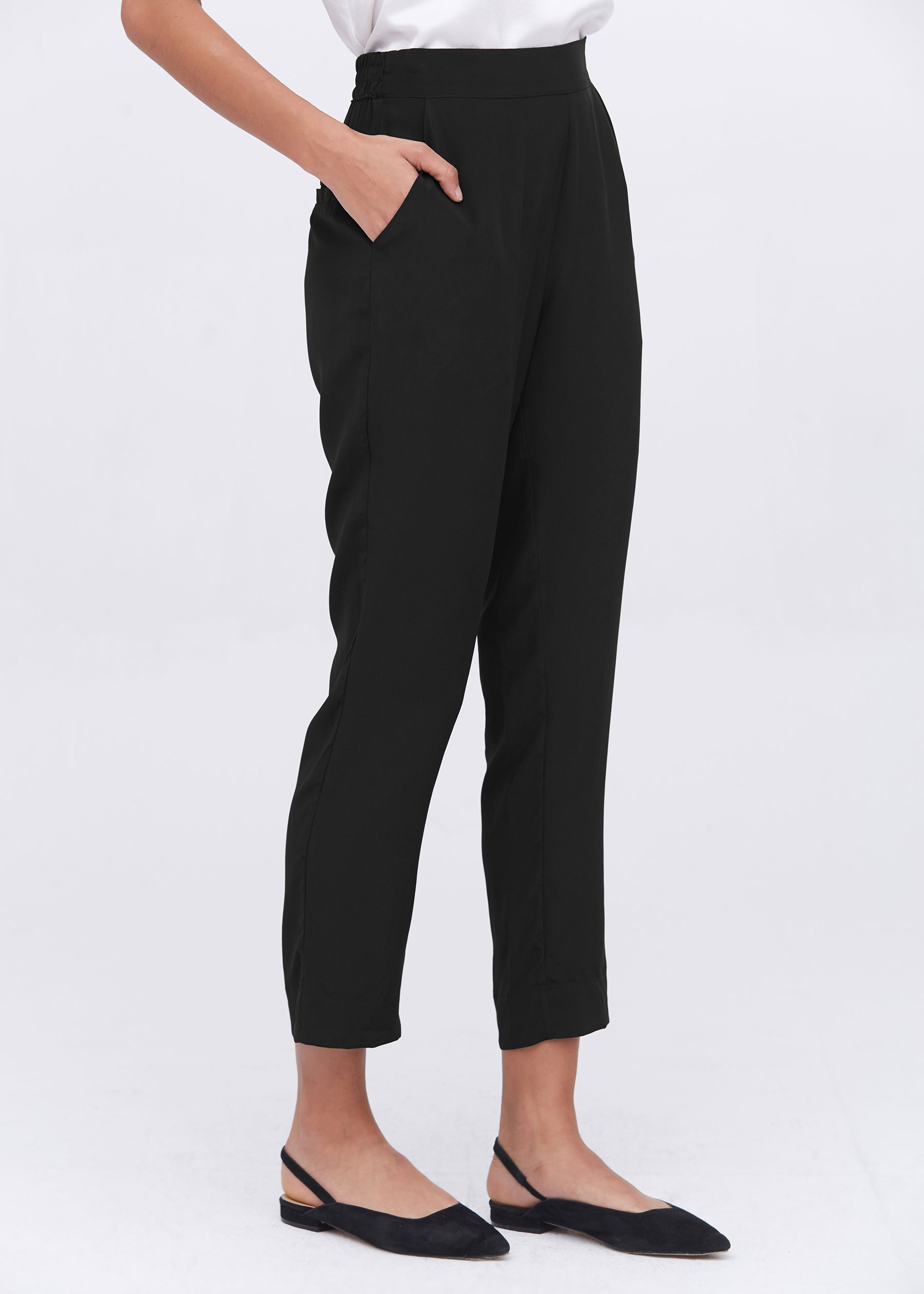 Mid-Rise Cigarette Cropped Pants | LilySilk