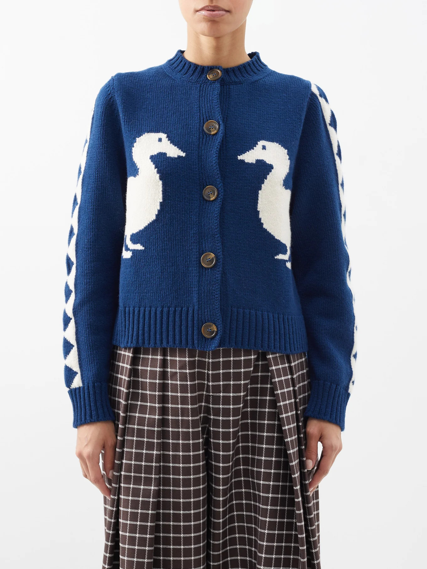 Jasper duck-intarsia lambswool cardigan | Matches (UK)