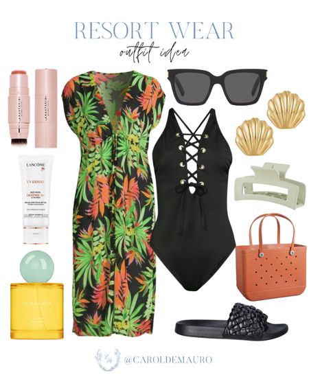 Elevate your beach look effortlessly with this black laced one-piece swimsuit, a stylish coverup, a handbag, and more!
#affordablestyle #springfashion #resortwear #vacationoutfit

#LTKitbag #LTKstyletip #LTKSeasonal