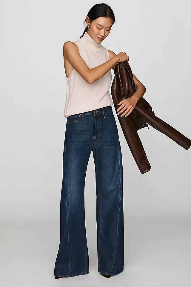 MOTHER The Lemon Twist Sneak High-Rise Wide-Leg Jeans | Anthropologie (US)