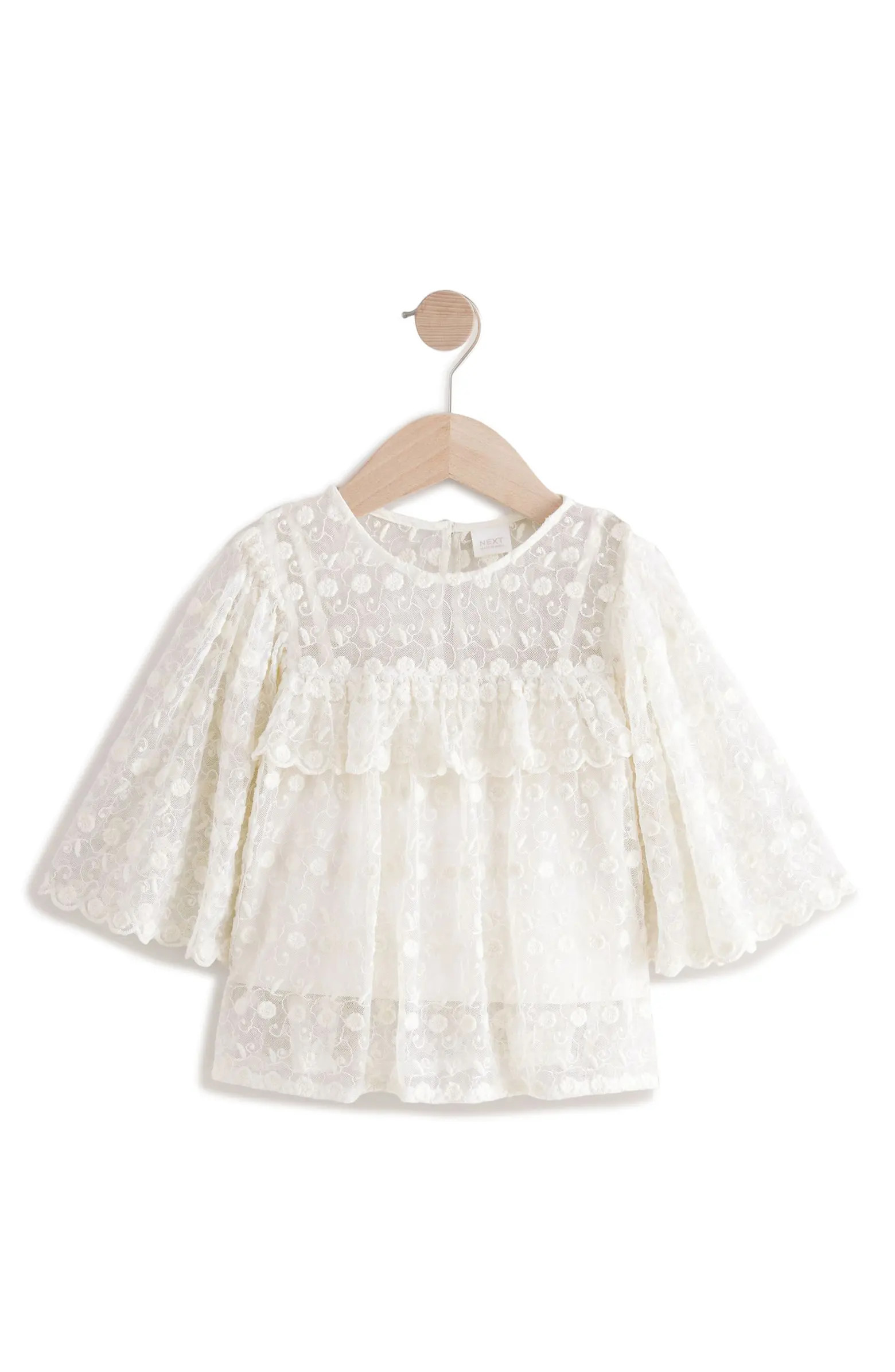 Kids' Lace Overlay Angel Sleeve Top | Nordstrom