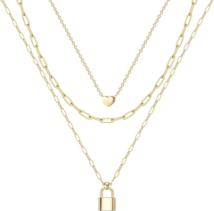 Ava Riley Dainty Gold Necklace for Women - Layered Choker Statement Necklaces for Women Trendy - ... | Amazon (US)