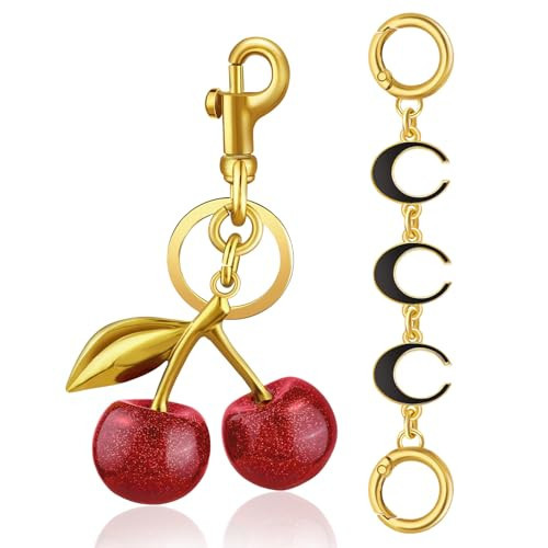 TINKRSTUFF Cherry Bag Charm Bag Extender Chain Cherry Keychain Purse Charms | Amazon (US)