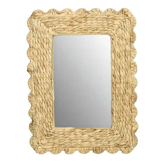 Home Décor Collection 23" x 17" Scalloped Water Hyacinth Wall Mirror | Walmart (US)