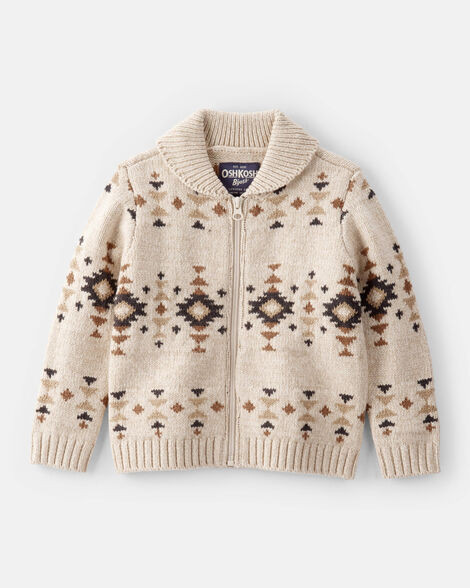 Toddler Boy Southwestern Zip-Up Sweater - Ivory | Carter's Inc