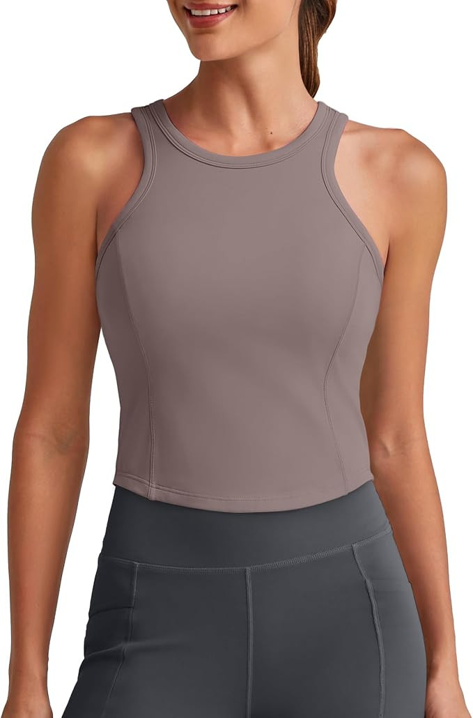 G4Free Barefeel Built in Bra Workout Tops for Women Removable Pads Longline Sport Bras Racerback ... | Amazon (US)